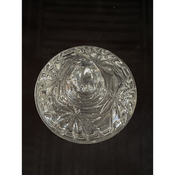 Vintage Anchor Hocking Pressed Cut Glass Cream and  lidded Sugar  bowl Set - Picture 3 of 10